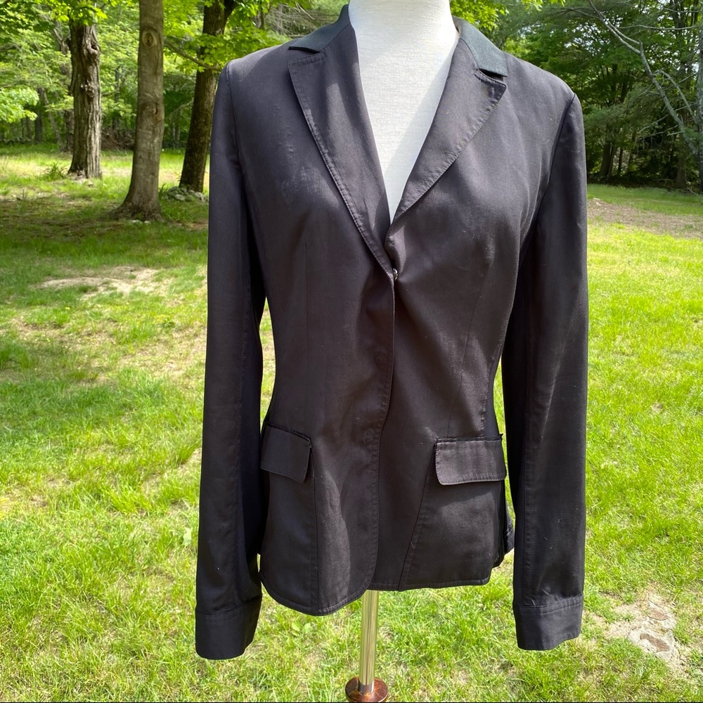 ELIE TAHARI JACKET BLAZER BLACK LONG SLEEVE SIZE M
